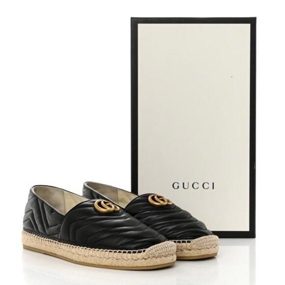 BNWT Gucci Leather Espadrille With Double G Size 35.5 US 5.5 $950 - Picture 1 of 5